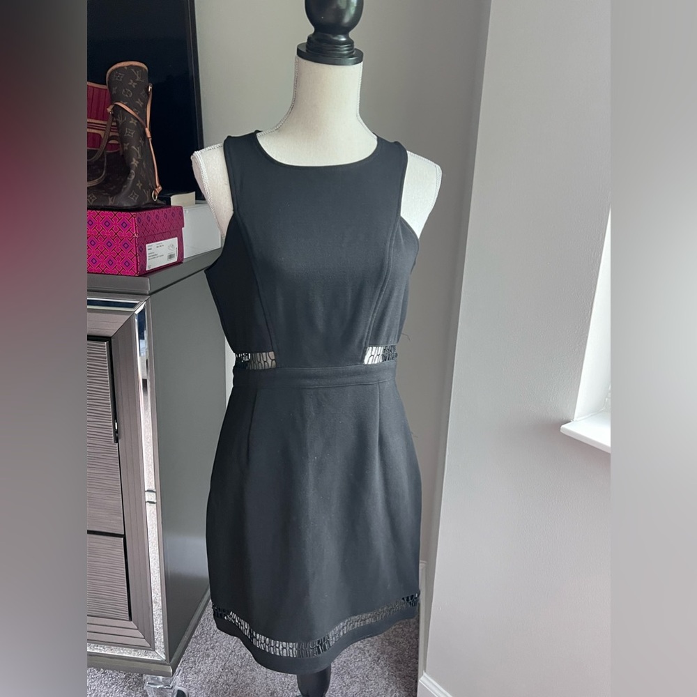 Missguided little black dress with crochet cut out